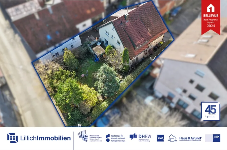  - Haus kaufen in Kornwestheim - Ohne Käuferprovision: Freistehendes 2-Familienhaus mit schönem Garten!