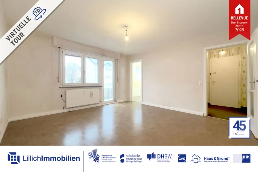  - Wohnung kaufen in Kornwestheim - Leerstehende 3-Zimmerwohnung mit Stellplatz - ohne Käuferprovision!