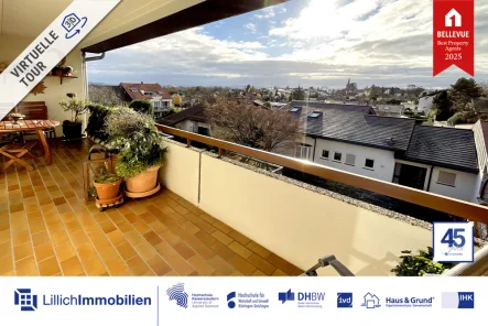 Titelbild - Wohnung kaufen in Kornwestheim - 4,5-ZW im "Kirchle" mit XL-Südbalkon und Einzelgarage - ohne Käuferprovision!