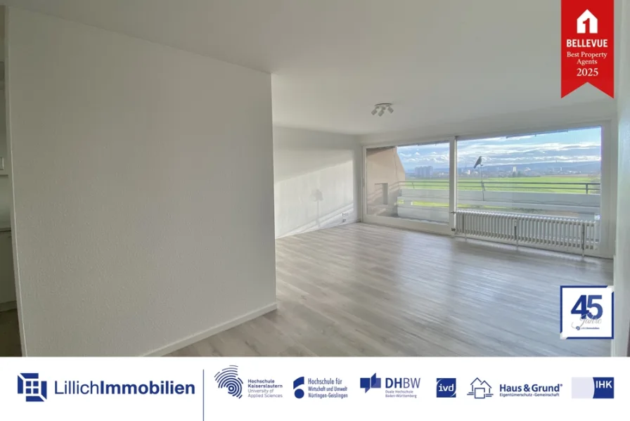 Titelbild - Wohnung mieten in Kornwestheim - Modernes Wohnen mit Panoramablick: 3,5-Zimmer-Traum mit 2 Bädern und TG-Stellplatz in Kornwestheim!