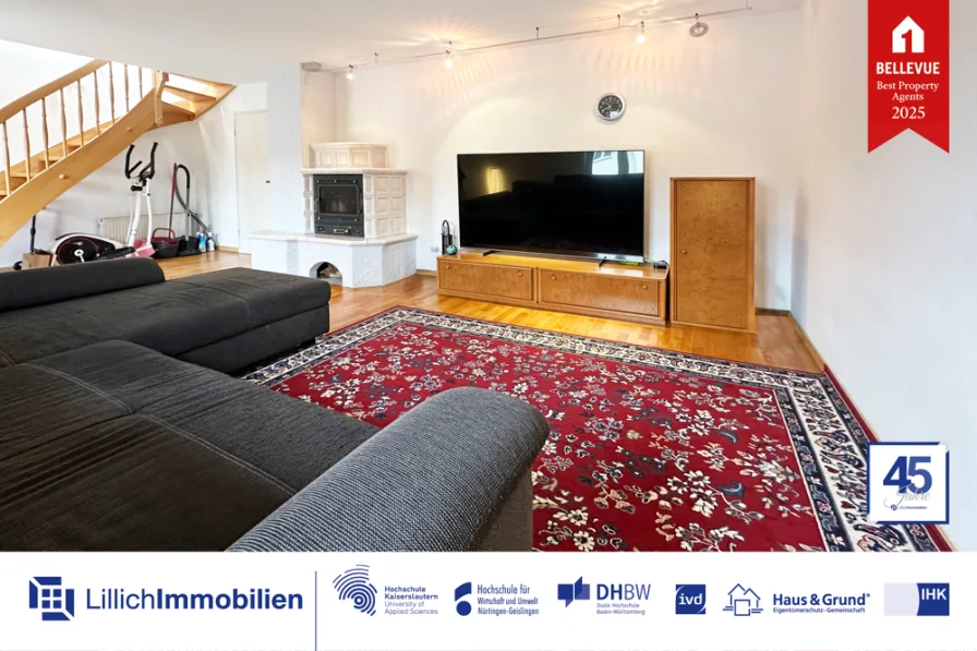 Titelbild - Wohnung mieten in Kornwestheim - Außergewöhnliche 4-Zimmer-Maisonettewohnung mit Essküche und Homeoffice.