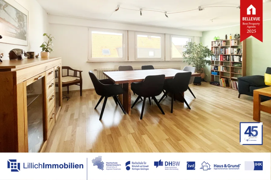 Titelbild - Wohnung mieten in Kornwestheim - Wohlfühlwohnen mitten in Kornwestheim – Moderne 3-Zimmer-Wohnung mit Balkon und Stellplatz!