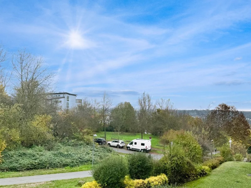 Balkonausblick - Wohnung mieten in Ulm - Ulm-Eselsberg schicke 3-Zi.-Wohnung mit TG, Südbalkon und wunderschönem Blick ins Grüne