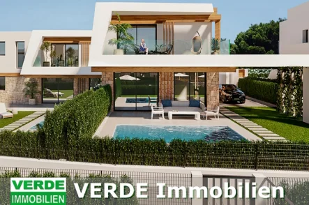 Südansicht - Haus kaufen in Cala Ratjada - Moderne Villenhälfte mit Privatpool in gepflegter Lage in begehrter Küstenstadt Mallorcas