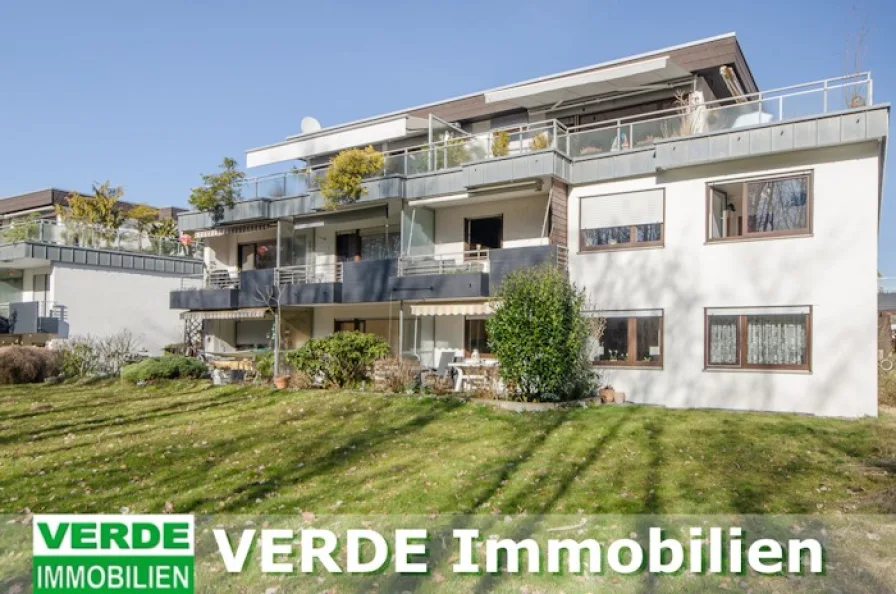 Ansicht Südwest - Wohnung mieten in Pforzheim - Ruhige Wohnung mit Terrasse und Gartenanteil in idyllischer Stadtrandlage