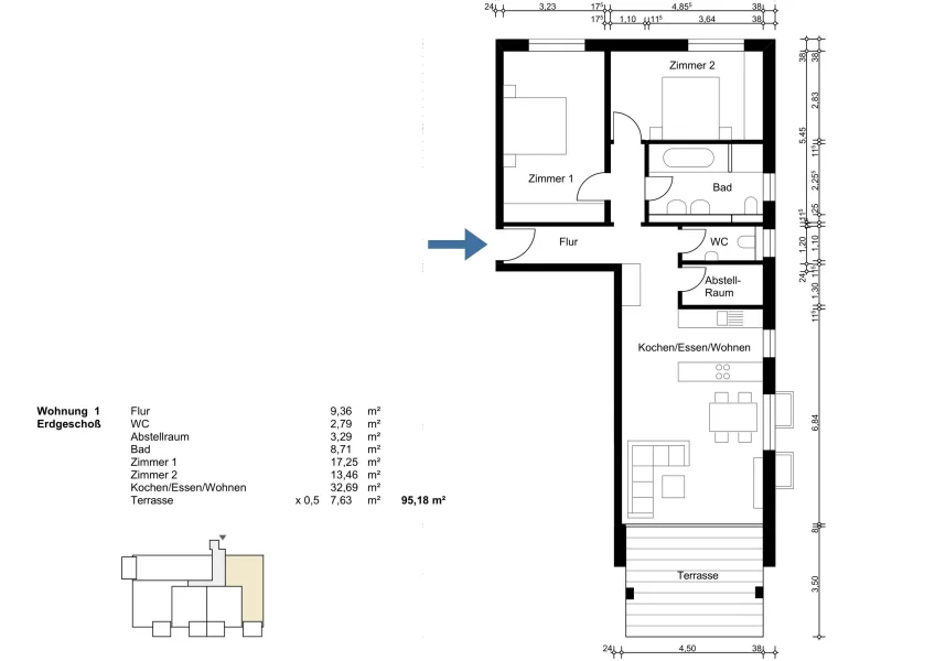 Grundriss Whg. 1