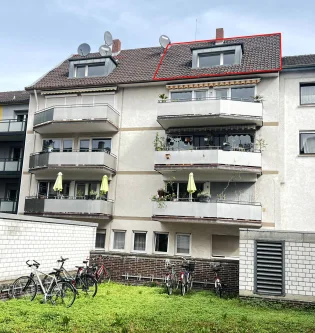 Hofseite  - Wohnung kaufen in Mannheim - Hervorragend konzipierte 1-Zimmer-Wohnung zum ruhigen Innenhof in zentraler Lage, sehr guter Zustand