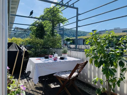 Dachterrasse  - Wohnung kaufen in Heidelberg - Traumhaftes Penthouse, 3,5 Zimmer, sonnige Dachterrasse, 2 Stellplätze in erstklassiger Wohnlage