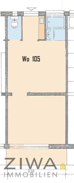 Wohnungsgrundriss + zusätzliches Giebelfenster 