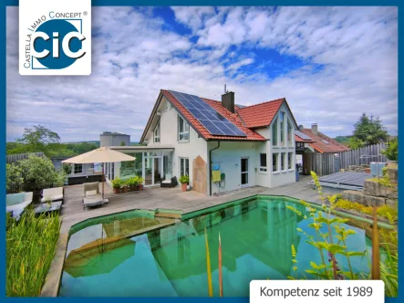  - Haus kaufen in Möckmühl / Züttlingen - Modernes EFH mit Garage, großer Terrasse, Sauna, Schwimmteich und Pool