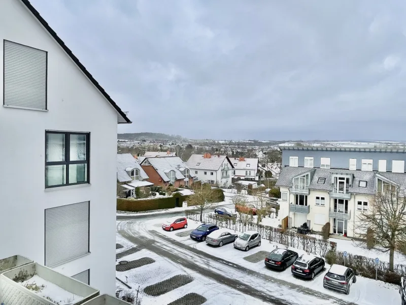 Balkon Aussicht Richtung Parkplatz