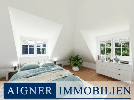 Schlafzimmer - Wohnung kaufen in München - AIGNER - Wohnen auf höchstem Niveau: Dachgeschosswohnung in luxuriöser Stadtvilla