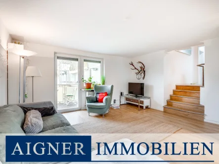 Wohnbereich - Wohnung kaufen in München - AIGNER - Altschwabing: Wohnungspaket mit zwei Wohnungen zum Investment oder Eigenbezug