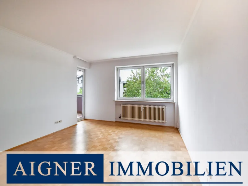 Das Wohnzimmer - Wohnung kaufen in Germering - AIGNER - Gepflegte 2,5-Zimmer-Wohnung mit Südbalkon in Germering