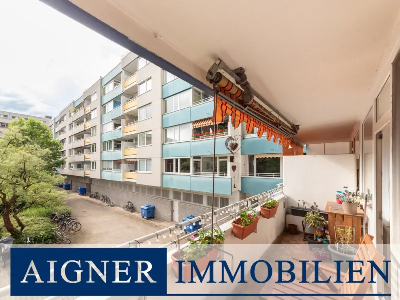 Balkon - Wohnung kaufen in München - AIGNER - Vermietete, gut geschnittene 2-Zimmer-Wohnung mit West-Balkon