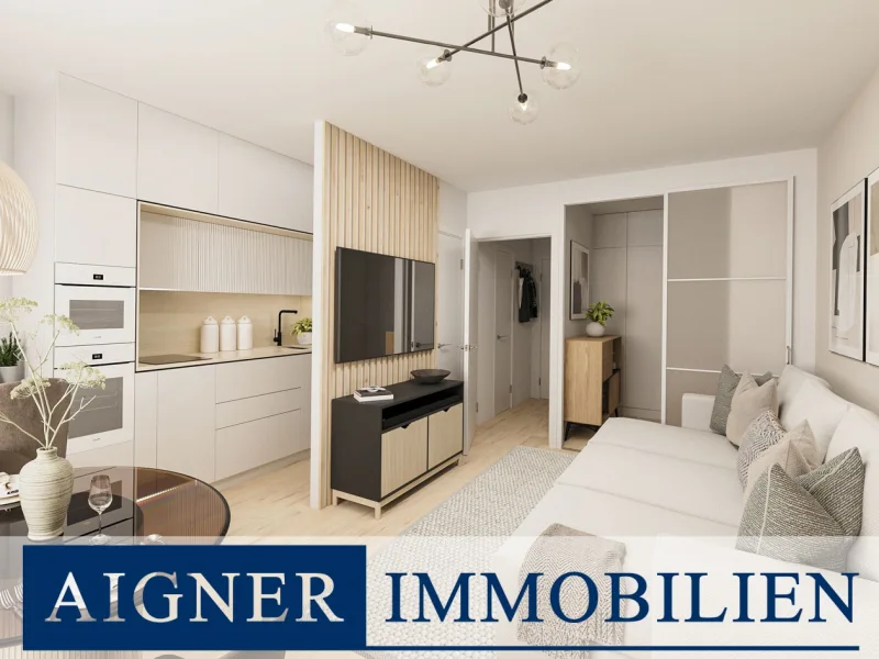 Wohnbereich Beispiel - Wohnung kaufen in München - AIGNER - Ideal geschnittenes Apartment in zweiter Wohnreihe - ruhig gelegen mit Süd-West Ausrichtung