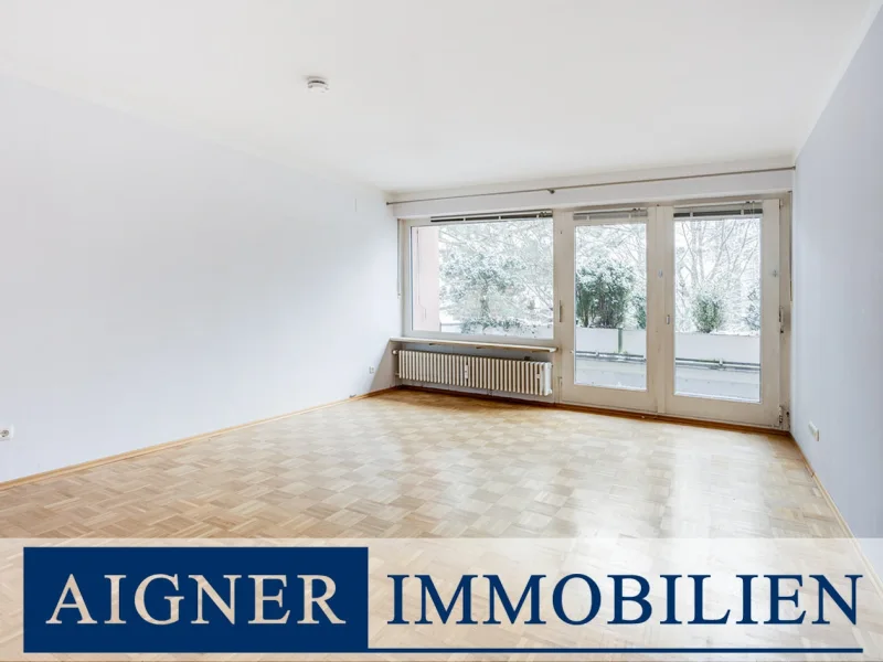 Wohnzimmer - Wohnung kaufen in München - AIGNER - Ideal geschnittene 2-Zimmer-Etagenwohnung in begehrter Lage von Solln