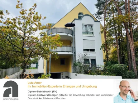 Westansicht - Wohnung kaufen in Erlangen - Wunderbare Maisonette-Wohnung ruhig gelegen im schönen Eltersdorf