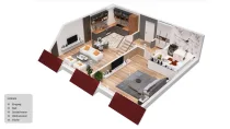 Grundris 3D Wohnung