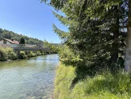 Blick zum Grundstücksteil der an die Leitzach direkt angrenzt