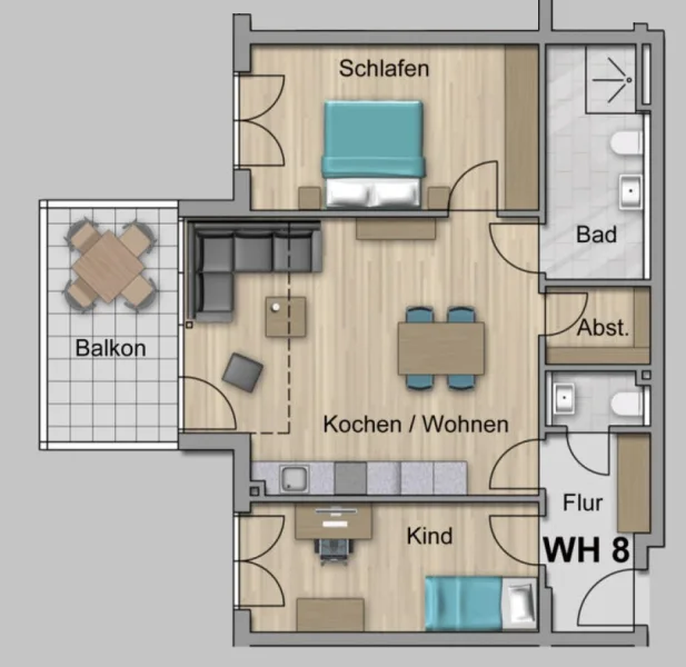 Grundriss Wohnung 8