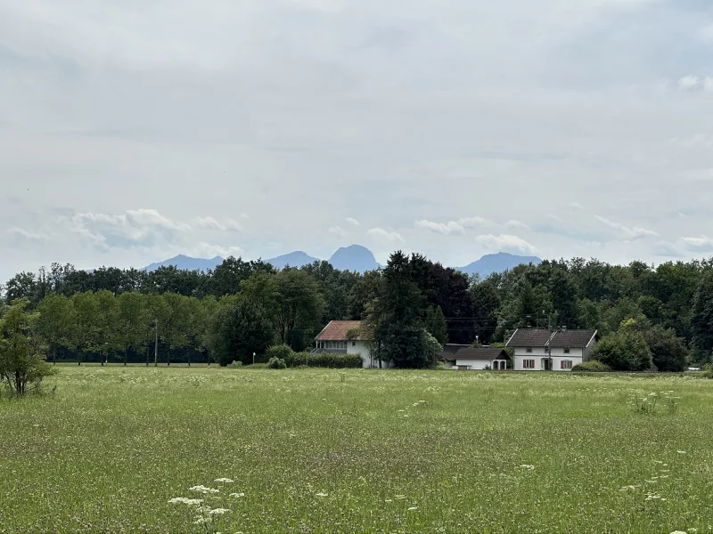 Blick nach Süden  - Grundstück kaufen in Bruckmühl - Baugrundstück für Ihr neues Einfamilienhaus in schöner Lage