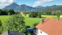 Ausblick in Richtung Norden zur angrenzenden landwirtschaftlichen Fläche