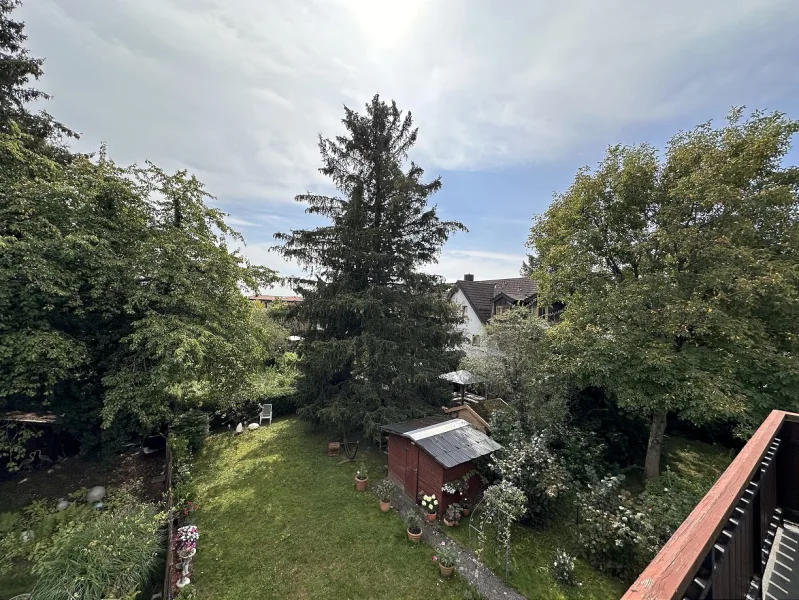 Blick ins Grüne vom Balkon 