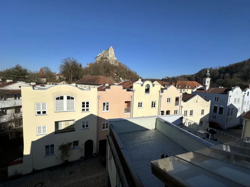 Burgblick von der Dachterrasse