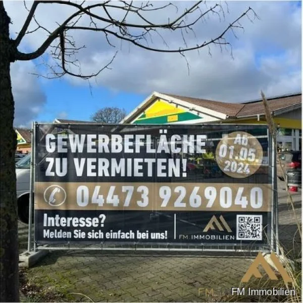 Außenansicht - Laden/Einzelhandel mieten in Garrel - Zukunftsweisende Gewerbeimmobilie in Garrel: Über 2000m² für Ihren Erfolg!