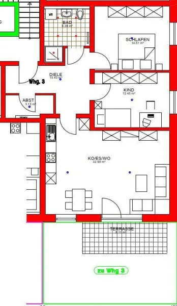 Grundriss Wohnung 3