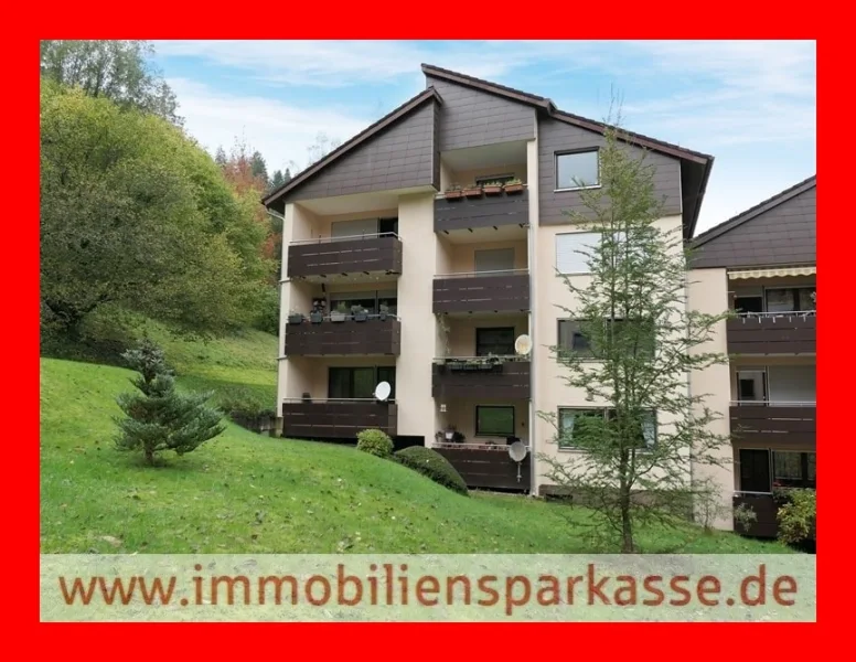 Ansicht Balkon - Wohnung kaufen in Unterreichenbach - Ruhige und schöne Waldrandlage!