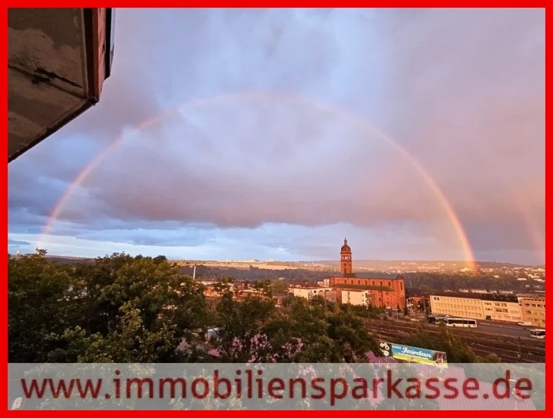 Sonnenuntergang vom Balkon - Wohnung kaufen in Pforzheim - 1,2,3 MEINS! Einziehen und Wohlfühlen.