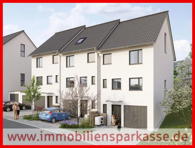 Beispiel Straßenansicht - Haus kaufen in Pforzheim - Attraktiv - Umweltbewusst - Modern - Ideal für Familien und Paare!