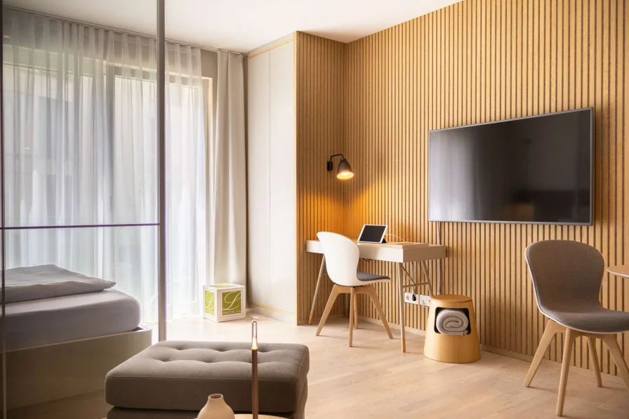 Fernseherecke - Wohnung mieten in München - Luxuriöses Designer-Apartment für gehobene Ansprüche