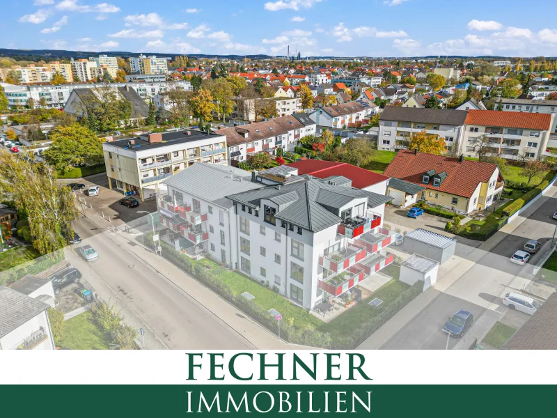 Luftaufnahme - Wohnung mieten in Ingolstadt - Penthouse-Flair! 3,5 ZKB Wohnung, 3x TG-Stellplatz, inkl. Einbauküche, Abstellraum, Personenaufzug!