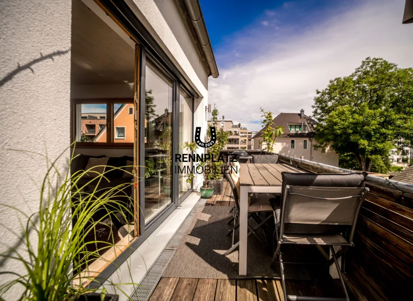 Dachterrasse - Wohnung kaufen in Regensburg - Exklusive 2-Zimmer-Wohnung mit 36 m² Dachterrasse und Energiekennwert A+ am Altstadtrand.