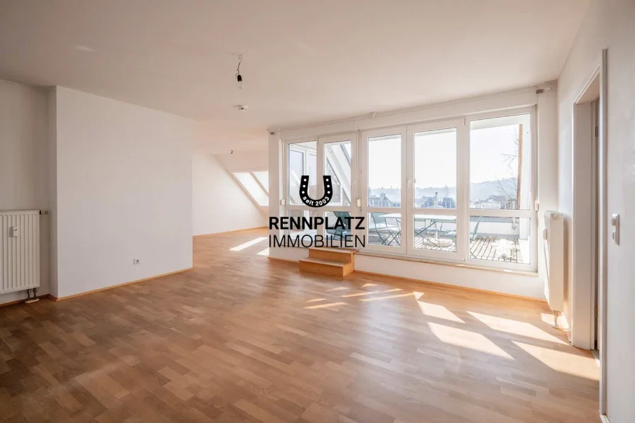 Wohn-/Essbereich  - Wohnung kaufen in Regensburg - Innerer Westen: 4,5-Zimmer-Wohnung mit Dachterrasse und Panoramablick. Frei.