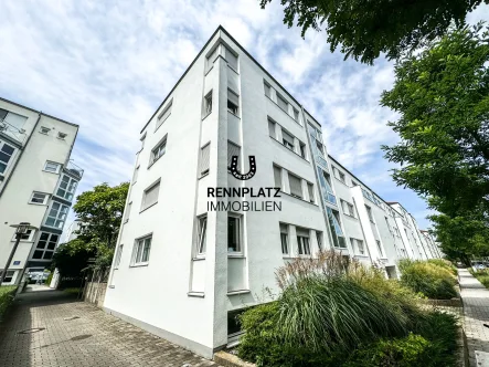 Außenansicht - Wohnung kaufen in Regensburg - Helle 3,5-Zimmer-Wohnung mit West-Balkon, 2 Bädern und 2 TG-Stellplätzen am Rennplatz.