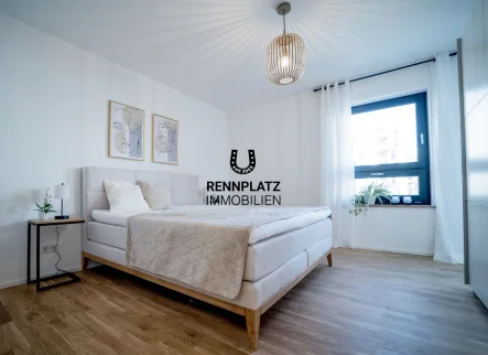 Schlafzimmer - Wohnung mieten in Regensburg - WE3.3 | Moderne 2-Zimmer-Wohnung mit EBK und Süd-Balkon im Palais Candis. Frei ab 01.07.