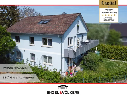 Süd West Ansicht - Haus kaufen in Margetshöchheim  - Jetzt investieren! Freistehendes Mehrfamilienhaus in sonniger Toplage