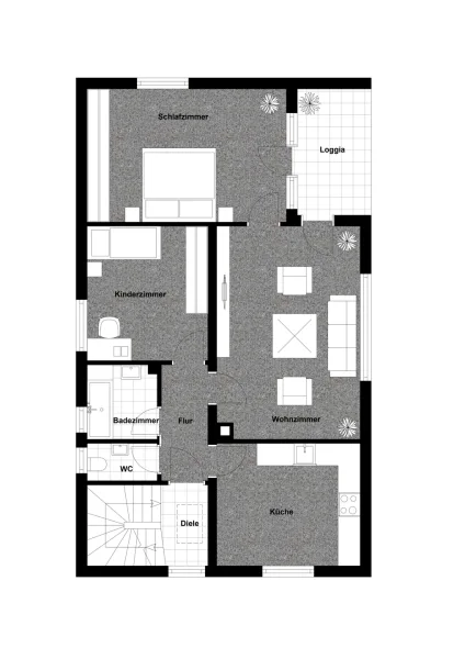 Grundriss Obergeschoss-Wohnung  