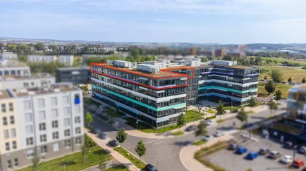 Titelbild - Zinshaus/Renditeobjekt kaufen in Würzburg - Großzügiges Penthouse Büro mit Terrasse und traumhafter Aussicht sowie modernster Ausstattung