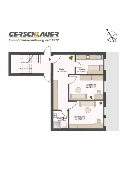 Grundriss Souterrainwohnung