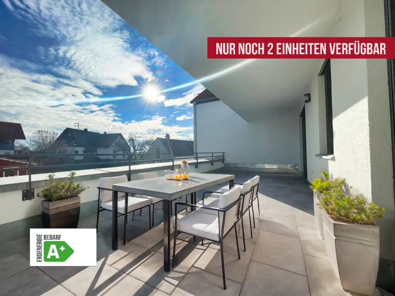 Wohnbeispiel - Dachterrasse - Wohnung kaufen in Türkheim - Exklusiver Neubau: Energieeffizientes Wohnen auf zwei Ebenen in der Marktgemeinde Türkheim