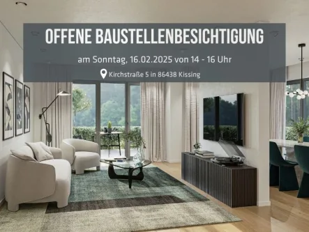 Baustellenbesichtigung - Haus kaufen in Augsburg / Hochzoll - Effizienzhaus 40 - Doppelhaushälfte in Augsburg