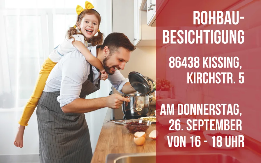 Rohbaubesichtigung - Wohnung kaufen in Kissing - Wir bieten Ihnen hier eine Wohnung auf 3 Ebenen mit 5 Zimmern