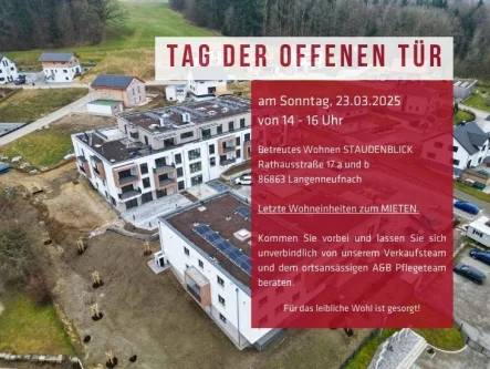 Tag der offenen Tür - Wohnung mieten in Langenneufnach - BETREUTES WOHNEN NEUBAU - 2-ZKB Wohnung mit Blick ins Grüne in Langenneufnach zu mieten