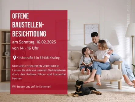 Baustellenbesichtigung - Haus kaufen in Friedberg / Rederzhausen - Doppelhaushälfte mit viel Platz für die ganze Familie inkl. Dachspitzausbau und Kellergeschoss