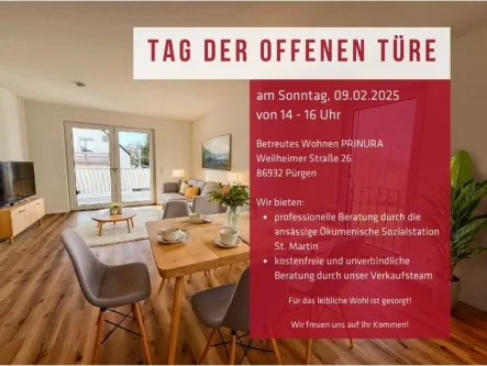 Tag der offenen Türe - Wohnung kaufen in Türkheim - Innovative 3-Zimmer-Erdgeschosswohnung im urbanen Wohnumfeld in Türkheim 